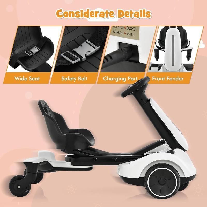 6V Kids Ride on Drift Car with 360° Spin and 2 Adjustable Heights